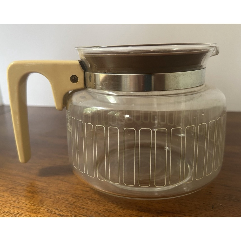 Vintage Proctor Silex 10-cup Coffee Glass Carafe Pot With Brown Handle And Lid